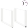 Pieds de table basse en U, 2 pièces, blanc, 70 x (42-43) cm, acier 