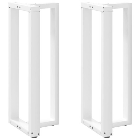 Pieds de table de bar en T, 2 pièces, blanc, 50 x 35 x (100-101) cm, acier 