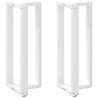 Pieds de table de bar en T, 2 pièces, blanc, 50 x 35 x (100-101) cm, acier 