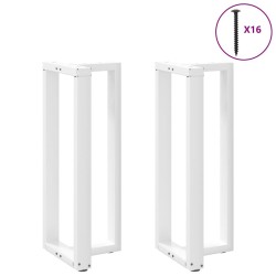 Pieds de table de bar en T, 2 pièces, blanc, 50 x 35 x (100-101) cm, acier 