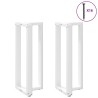 Pieds de table de bar en T, 2 pièces, blanc, 50 x 35 x (100-101) cm, acier 