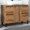 Armoire de lavabo de salle de bain chêne artisanal 65x33x60 cm 
