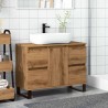 Armoire de lavabo de salle de bain chêne artisanal 65x33x60 cm 
