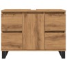Armoire de lavabo de salle de bain chêne artisanal 65x33x60 cm 