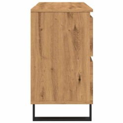 Armoire de lavabo de salle de bain chêne artisanal 65x33x60 cm 