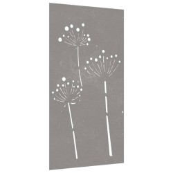 Décoration murale jardin 105x55 cm acier corten design de fleur 