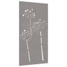 Décoration murale jardin 105x55 cm acier corten design de fleur 