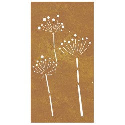 Décoration murale jardin 105x55 cm acier corten design de fleur 
