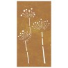 Décoration murale jardin 105x55 cm acier corten design de fleur 