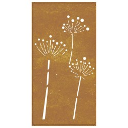 Décoration murale jardin 105x55 cm acier corten design de fleur 