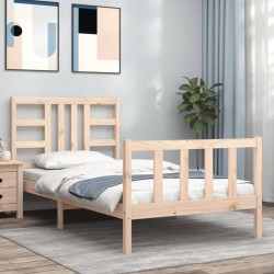 Cadre de lit sans matelas 100x200 cm bois massif de pin 