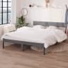 Cadre de lit sans matelas gris bois massif 160x200 cm 