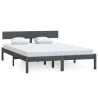 Cadre de lit sans matelas gris bois massif 160x200 cm 