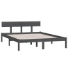 Cadre de lit sans matelas gris bois massif 160x200 cm 