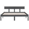 Cadre de lit sans matelas gris bois massif 160x200 cm 