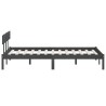 Cadre de lit sans matelas gris bois massif 160x200 cm 