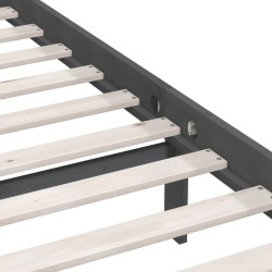 Cadre de lit sans matelas gris bois massif 160x200 cm 