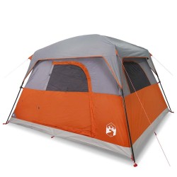Tente de camping de cabine 4 personnes orange imperméable 