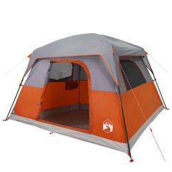 Tente de camping de cabine 4 personnes orange imperméable 