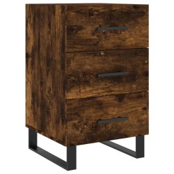 Table de chevet chêne fumé 40x40x66 cm bois d'ingénierie 