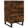 Table de chevet chêne fumé 40x40x66 cm bois d'ingénierie 