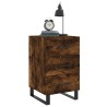 Table de chevet chêne fumé 40x40x66 cm bois d'ingénierie 
