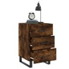 Table de chevet chêne fumé 40x40x66 cm bois d'ingénierie 