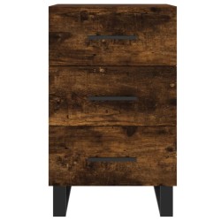 Table de chevet chêne fumé 40x40x66 cm bois d'ingénierie 