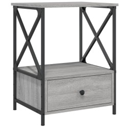 Table de chevet sonoma gris 50x41x65 cm bois d'ingénierie 