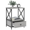 Table de chevet sonoma gris 50x41x65 cm bois d'ingénierie 