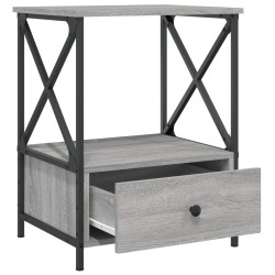 Table de chevet sonoma gris 50x41x65 cm bois d'ingénierie 