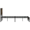 Cadre de lit en métal sans matelas chêne fumé 137x190 cm 