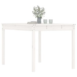 Table de jardin blanc 121x82,5x76 cm bois massif de pin 