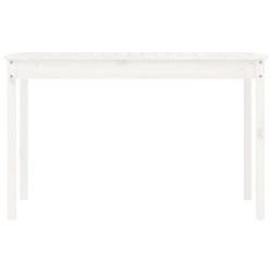Table de jardin blanc 121x82,5x76 cm bois massif de pin 