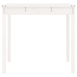 Table de jardin blanc 121x82,5x76 cm bois massif de pin 