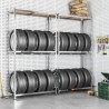 Porte-pneus à 2 niveaux 2 pcs Argenté 110x40x180 cm Acier 