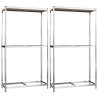 Porte-pneus à 2 niveaux 2 pcs Argenté 110x40x180 cm Acier 