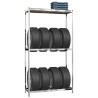 Porte-pneus à 2 niveaux 2 pcs Argenté 110x40x180 cm Acier 