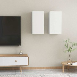 Meubles TV 2 pcs Blanc 30,5x30x60 cm Bois d’ingénierie 