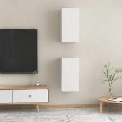 Meubles TV 2 pcs Blanc 30,5x30x60 cm Bois d’ingénierie 