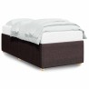 Cadre de lit sans matelas marron foncé 100x200 cm tissu 