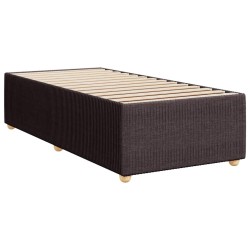 Cadre de lit sans matelas marron foncé 100x200 cm tissu 