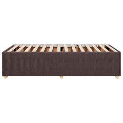 Cadre de lit sans matelas marron foncé 100x200 cm tissu 
