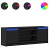 Meuble TV avec LED noir 139,5x34x50 cm bois d'ingénierie 