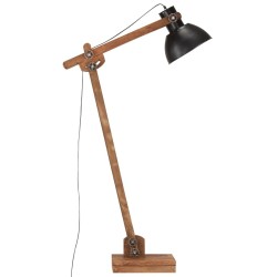 Lampadaire Noir Bois de manguier massif E27 