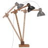 Lampadaire Noir Bois de manguier massif E27 