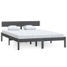 Cadre de lit sans matelas gris bois de pin massif 
