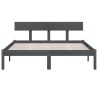 Cadre de lit sans matelas gris bois de pin massif 