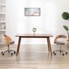 Chaise pivotante de bureau Taupe Bois courbé et tissu 