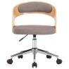 Chaise pivotante de bureau Taupe Bois courbé et tissu 